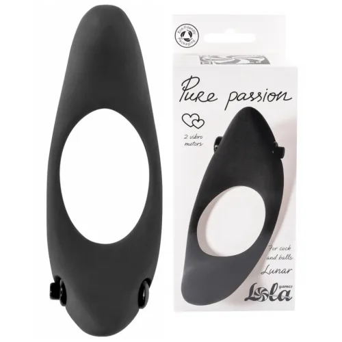 Изображение Lola Toys, Россия Эрекционное кольцо с двойной вибростимуляцией Pure Passion Lunar Black