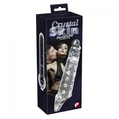 Фото Orion, Германия Увеличивающая насадка на пенис с кольцом под мошонку Crystal Skin