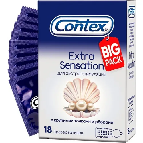 Фото Contex, Россия Презервативы Contex №18 Extra Sensation с крупными точками и ребрами