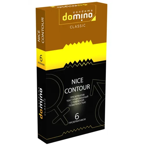 Изображение Luxe Текстурированные презервативы с рифленой поверхностью Domino Classic Nice Contour 6 шт