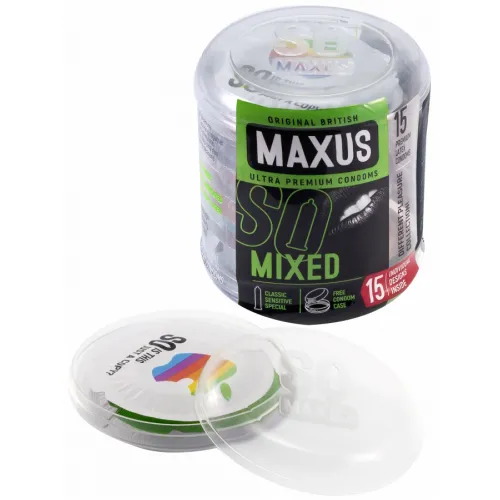 Фото Maxus Презервативы в пластиковом кейсе Maxus №15 Mixed микс