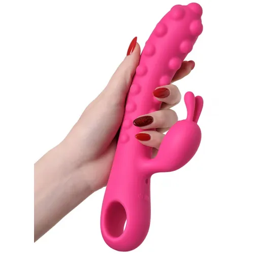 Изображение KOKOS Розовый вибратор с клиторальным стимулятором Kokos Smon