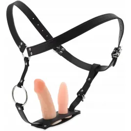 Ремень для страпона с анальной и вагинальной втулками