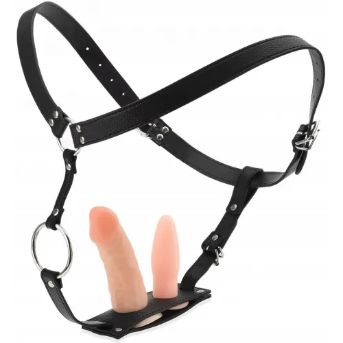 Изображение KISSEXPO Ремень для страпона с анальной и вагинальной втулками