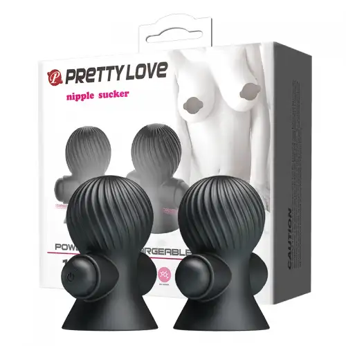 Фото Pretty Love, Китай Черные вибропомпы для сосков Nipple Sucker