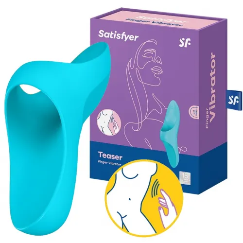Фото Satisfyer, Германия Клиторальный вибромассажер на палец Satisfyer Teaser голубой
