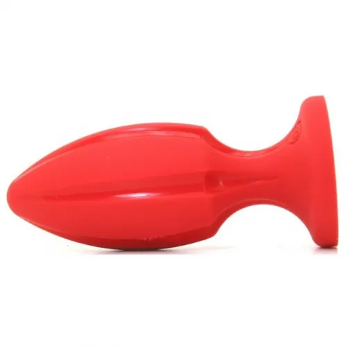 Изображение  Красная анальная пробка The Rocket с продольными канавками