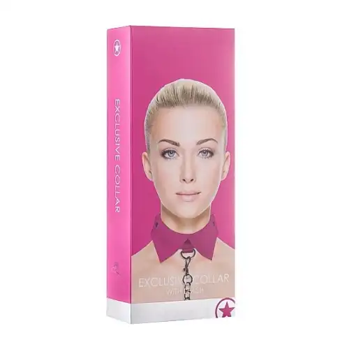 Изображение Shotsmedia, Голландия Розовый кожаный воротничек с поводком Pink Ouch