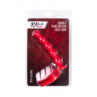 Фото Black & Red by TOYFA Насадка на пенис для двойного проникновения Black&Red by TOYFA, силикон, красный, 19,5 см