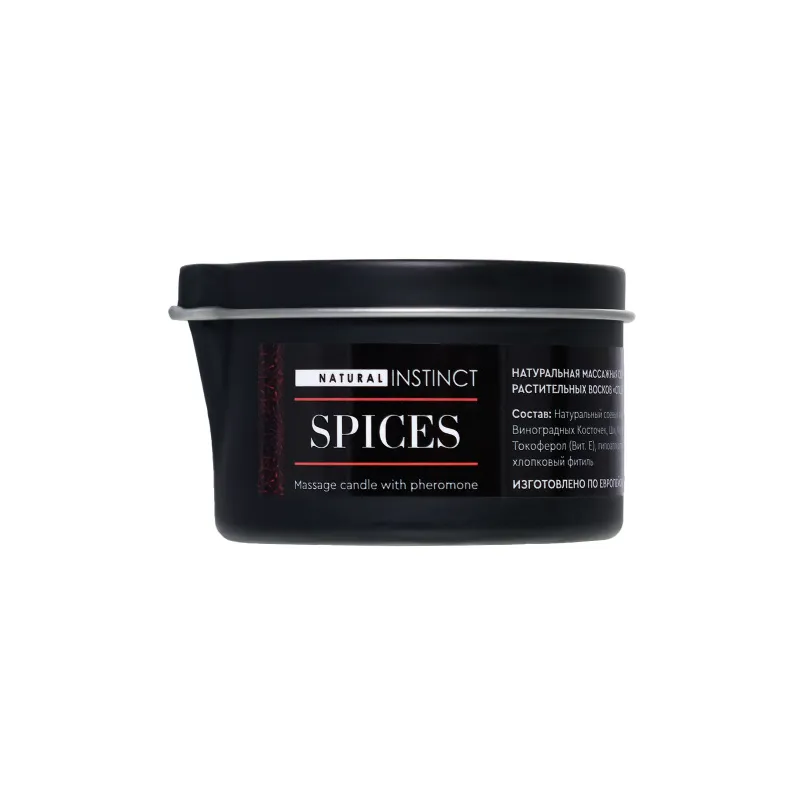 Фото Natural Instinct, Россия Массажная свеча ароматическая с феромонами  Natural Instinct , SPICES 70 ml