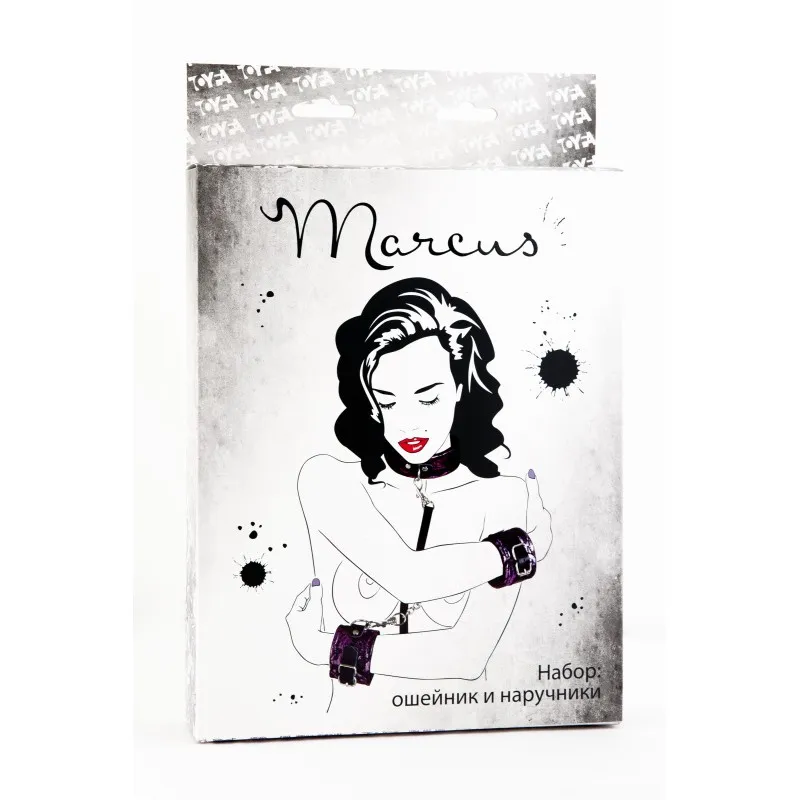 Фото Marcus by TOYFA Кружевной набор TOYFA Marcus (ошейник и наручники), розовый
