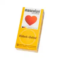 Изображение Masculan Презервативы Masculan, сlassic 3, doty, латекс, кольца, точечные, розовые, 19 см, 5,3 см, 10 шт.