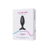 Фото Lovense, США Анальная втулка LOVENSE Hush 2 (M), силикон, черная, 13,5 см, Ø 4,4 см
