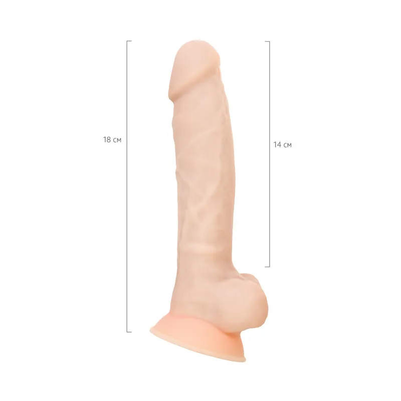 Фото  Фаллоимитатор RealStick Silicone Charlie H, сайлекспан, телесный, 18 см