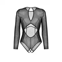 Изображение Waname Apparel Эротическое боди Waname Grace с длинными рукавами черное (50-52)