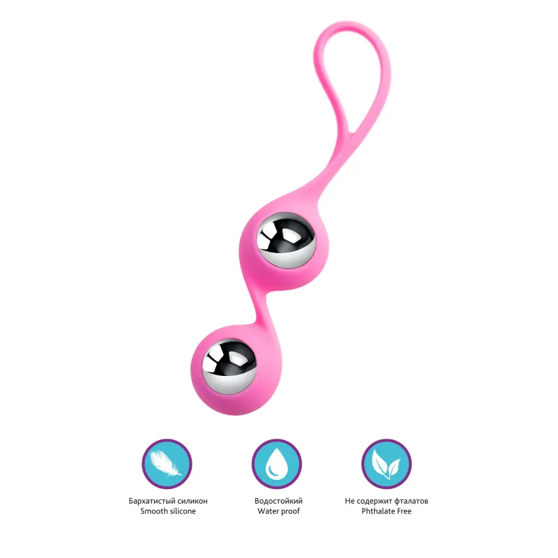 Фото Leroina Вагинальные шарики LEroina Futa, силикон, розовый, 11 см, Ø 1,9 см, 63 г