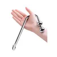 Изображение Metal by TOYFA Крюк анальный с двумя шарами Metal by TOYFA, металл, серебряный, 41 см