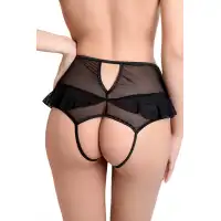 Изображение Erolanta Lingerie Эротические трусики с высокой посадкой Erolanta Lana, черный (54-56)