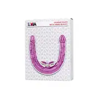 Фото  Фаллоимитатор двусторонний с вибропулей TOYFA Basic Double Dildo, TPR, фиолетовый, 35 см