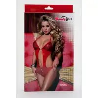 Фото Erolanta Lingerie Боди с доступом красное-OS