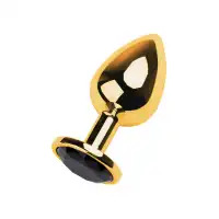 Изображение Metal by TOYFA Анальная втулка Metal by TOYFA, металл, золотая, с чёрным кристаллом, 9,5 см, Ø 4 см, 145 г