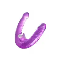 Фото  Фаллоимитатор двусторонний с вибропулей TOYFA Basic Double Dildo, TPR, фиолетовый, 35 см