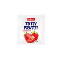 Фото Биоритм, Россия Съедобная гель-смазка TUTTI-FRUTTI для орального секса со вкусом земляники , 4гр по 20 шт в упаковке