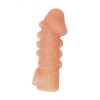 Фото KOKOS Насадка реалистичная KOKOS COCK SLEEVE 008-S с дополнительной стимуляцией, TPE, телесная, 13.8 см