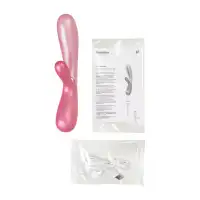 Фото Satisfyer, Германия Вибратор Satisfyer Hot Lover Connect App с клиторальным стимулятором, розовый, 20,4 см