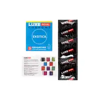 Luxe Презервативы Luxe, royal, exotica, 18 см, 5,2 см, 3 шт. — купить в Минске Изображение Luxe Презервативы Luxe, royal, exotica, 18 см, 5,2 см, 3 шт.