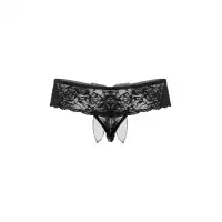 Фото SoftLine Collection, Польша Шортики с бантиком открытые кружевные SoftLine Collection, черный, S/M