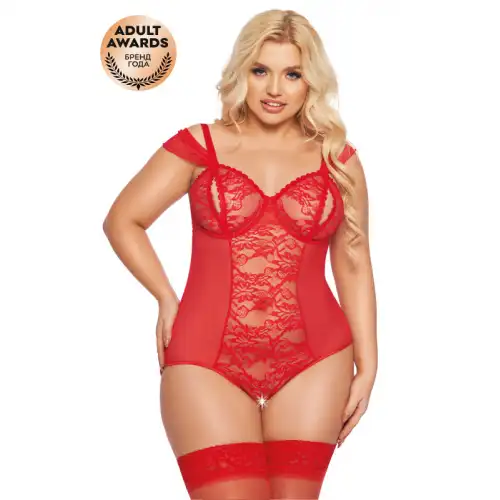 Фото SoftLine Collection, Польша Боди SoftLine Collection Dora, красный, XXL