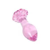 Фото Sexus Glass Анальная втулка Sexus Glass, стекло, розовая, 8,3 см