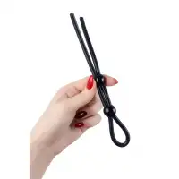 Изображение A-toys by TOYFA Лассо на пенис A-Toys by TOYFA Riat с двумя бусинами, силикон, черное, 19,5 см