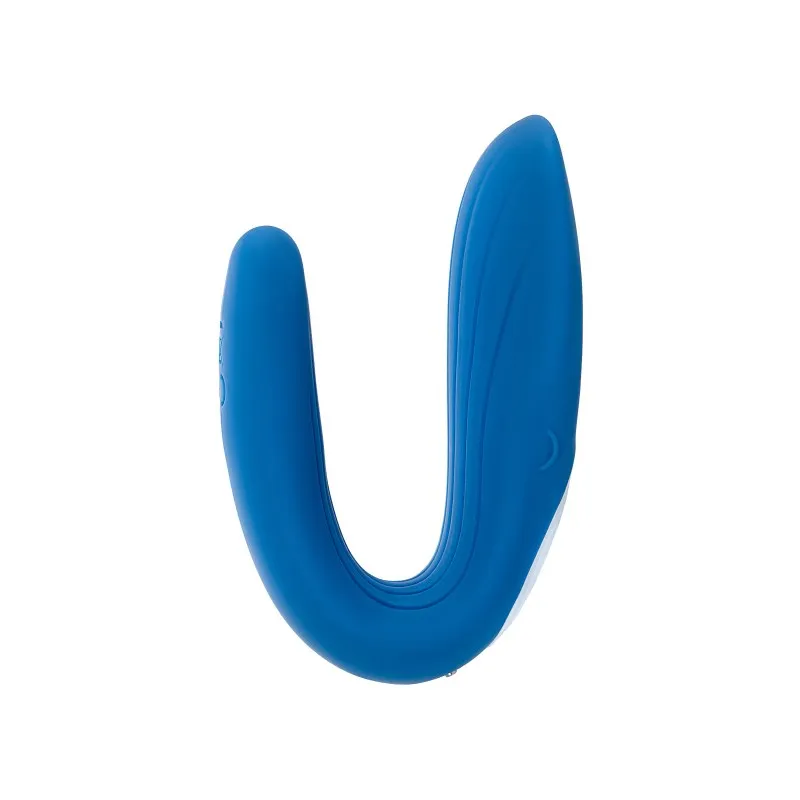 Изображение Satisfyer, Германия Многофункциональный стимулятор для пар Satisfyer Double Whale, силикон, голубой, 17 см.