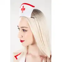 Изображение PECADO B.D.S.M Верхняя часть костюма «Медсестра», Pecado BDSM, корсет, головной убор, бело-красный, 40
