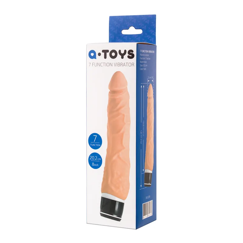 Изображение A-toys by TOYFA Реалистичный вибратор A-Toys by TOYFA Akin, силикон, телесный, 20,2 см