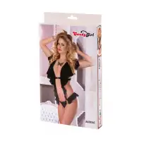 Фото Candy Girl, Гонконг Боди Candy Girl c застежкой на груди и объемными воланами, черное, OS