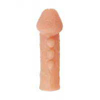 Фото KOKOS Насадка реалистичная KOKOS COCK SLEEVE 008-S с дополнительной стимуляцией, TPE, телесная, 13.8 см