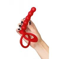 Фото Black & Red by TOYFA Насадка на пенис для двойного проникновения Black&Red by TOYFA, силикон, красный, 19,5 см