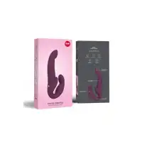 Фото Fun Factory, Германия Анатомический безремневой страпон Fun Factory SHARE VIBE PRO , силикон, бордовый