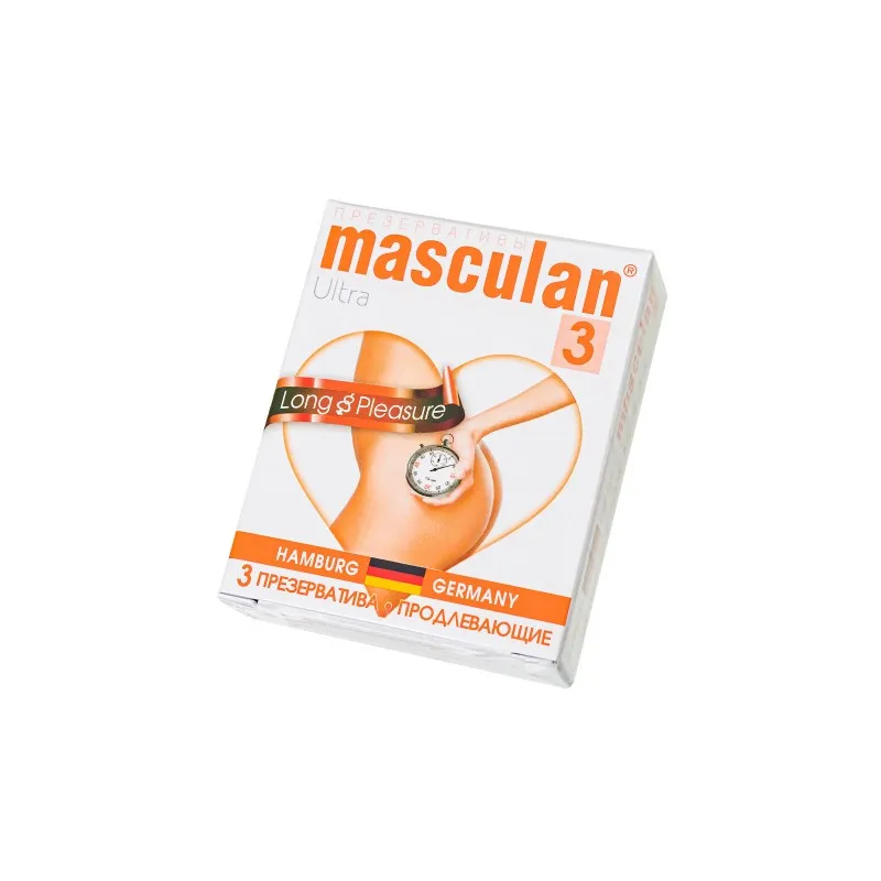 Фото Masculan Презервативы Masculan Ultra 3,  3 шт.  Продлевающие (Long Pleasure)