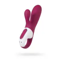 Изображение Satisfyer, Германия Вибратор с клиторальным стимулятором и подогревом Satisfyer Hot Bunny Connect App, бордовый, 17,5 см