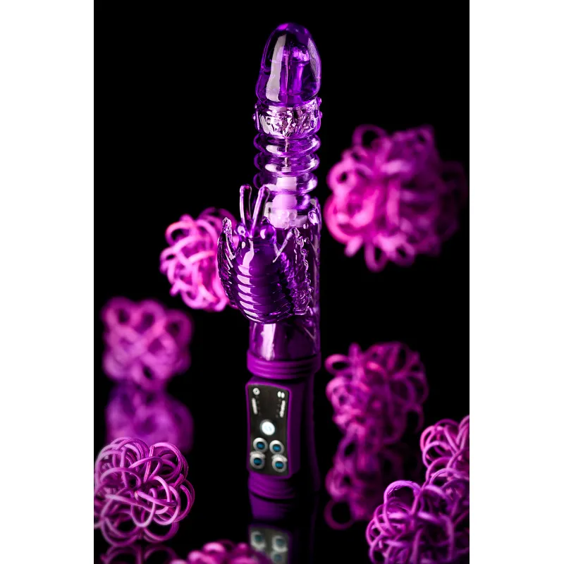 Изображение A-toys by TOYFA Вибратор с клиторальным стимулятором TOYFA A-Toys  High-Tech fantasy, TPR, Фиолетовый, 23 см