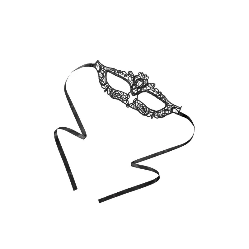 Фото Eromantica, Россия Маска нитяная узкая Eromantica Lady, текстиль, черная, 24,5 см