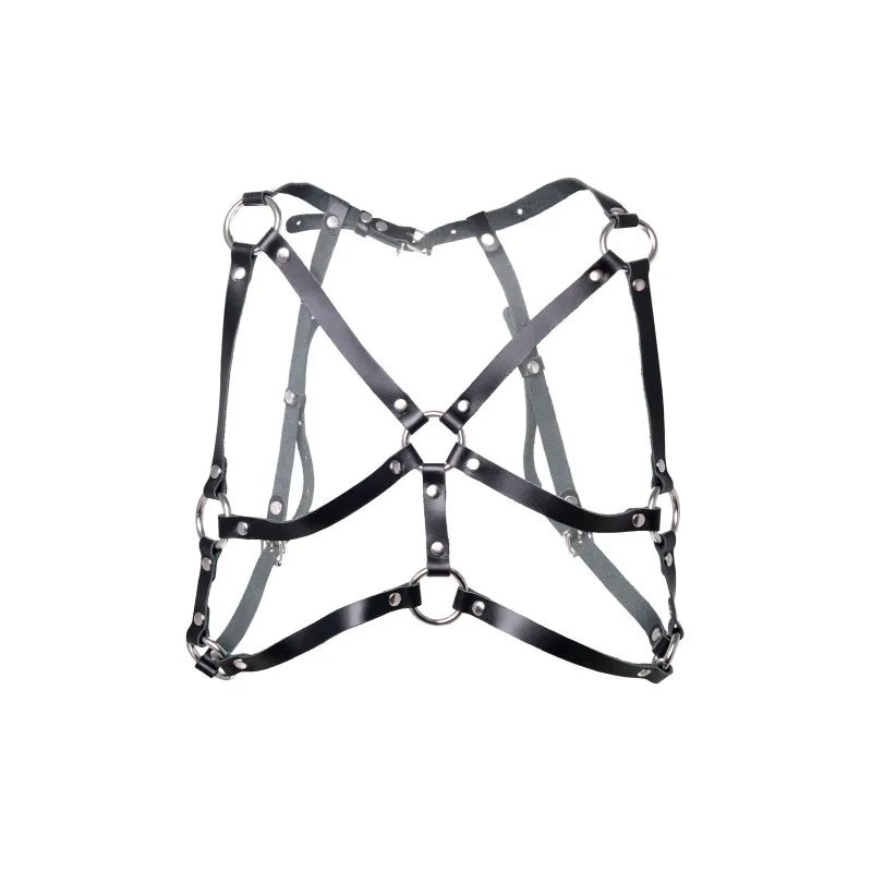 Фото PECADO B.D.S.M Портупея Pecado BDSM, «Соблазн» с кольцами, натуральная кожа, черная