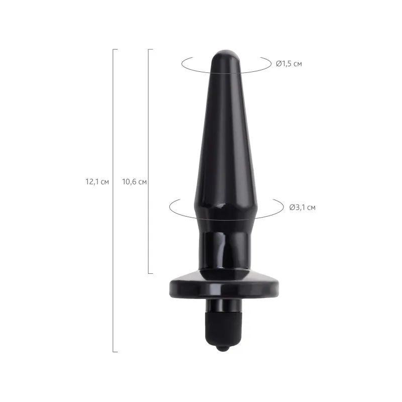 Изображение POPO Pleasure by TOYFA Анальная втулка POPO Pleasure by TOYFA Lacerta с вибрацией, TPR, черная, 12,1 см