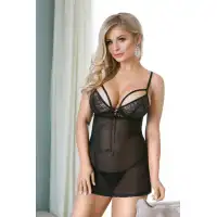 Фото SoftLine Collection, Польша Сорочка ночная и трусики Softline Collection, Cheryl, черный, M/L