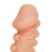 Фото KOKOS Насадка реалистичная KOKOS COCK SLEEVE 008-S с дополнительной стимуляцией, TPE, телесная, 13.8 см