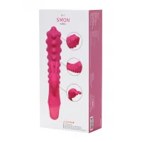 Изображение KOKOS Вибратор с клиторальным стимулятором KOKOS SMON, силикон, розовый, 23 см